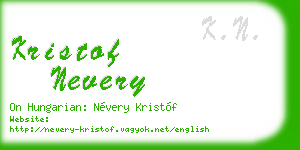 kristof nevery business card