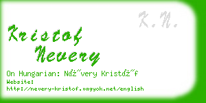 kristof nevery business card